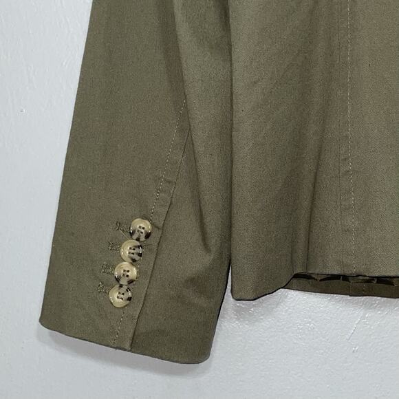 Chadwicks Jacket Womens Size 18 Olive Green Twill Two Button Blazer Army Utility - Picture 6 of 13